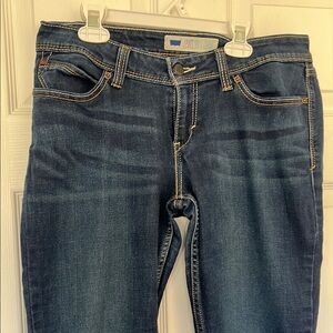 Levi's Blue Skinny Jeans with Faded Whiskering